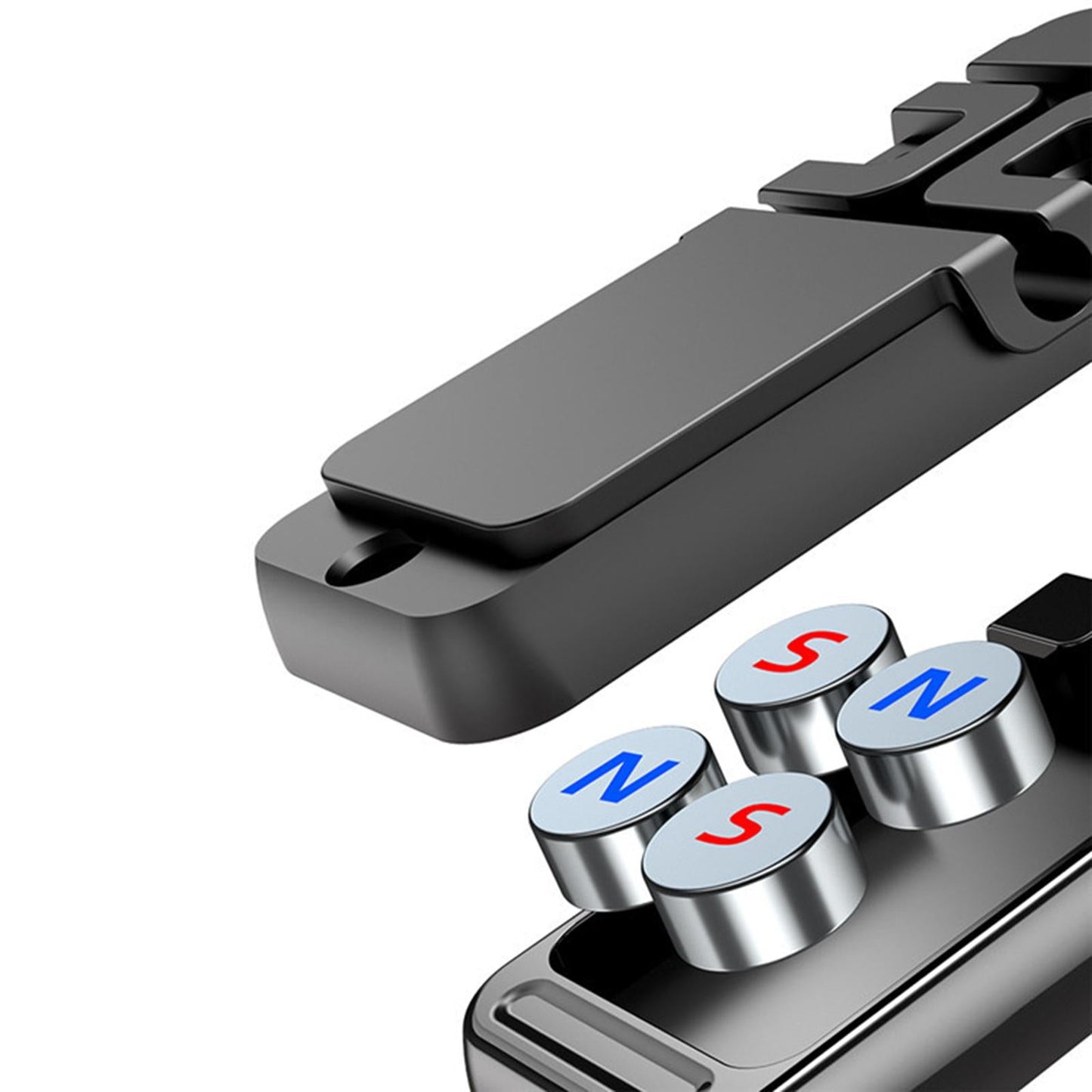 Magnetic Phone Mount with USB Cable Management Accessories for Desk Car Silver