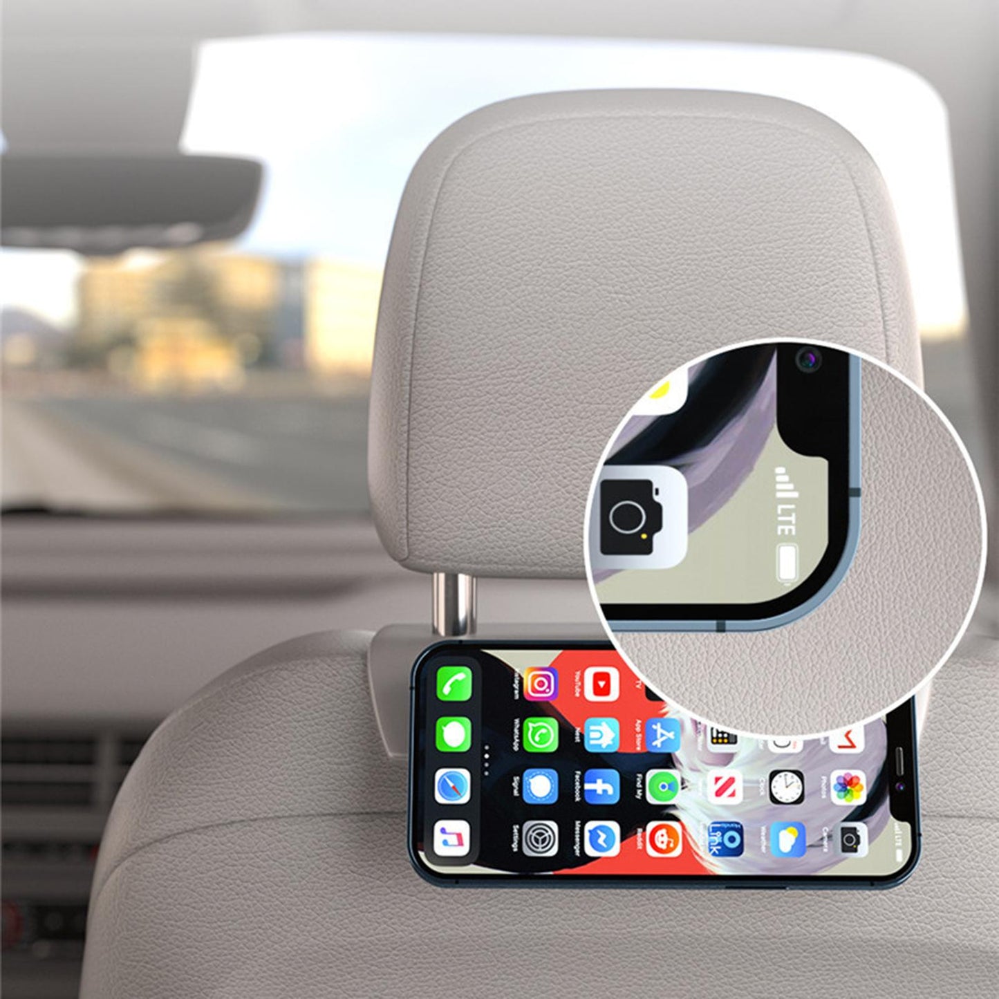 Magnetic Phone Mount with USB Cable Management Accessories for Desk Car Silver