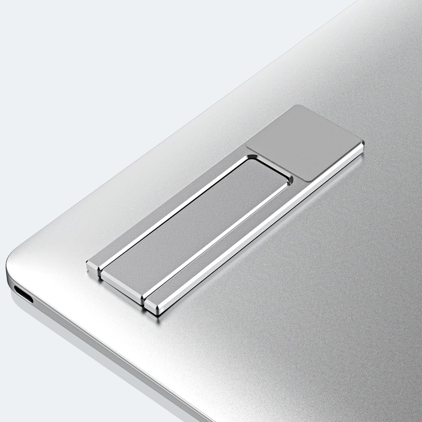 Laptop Phone Holder Computer Monitor Expansion Bracket Adhesive Travel Silver