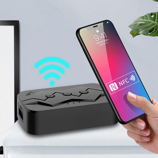 Wireless NFC Bluetooth 5.0 Audio Receiver Adapter USB Play Long Playtime