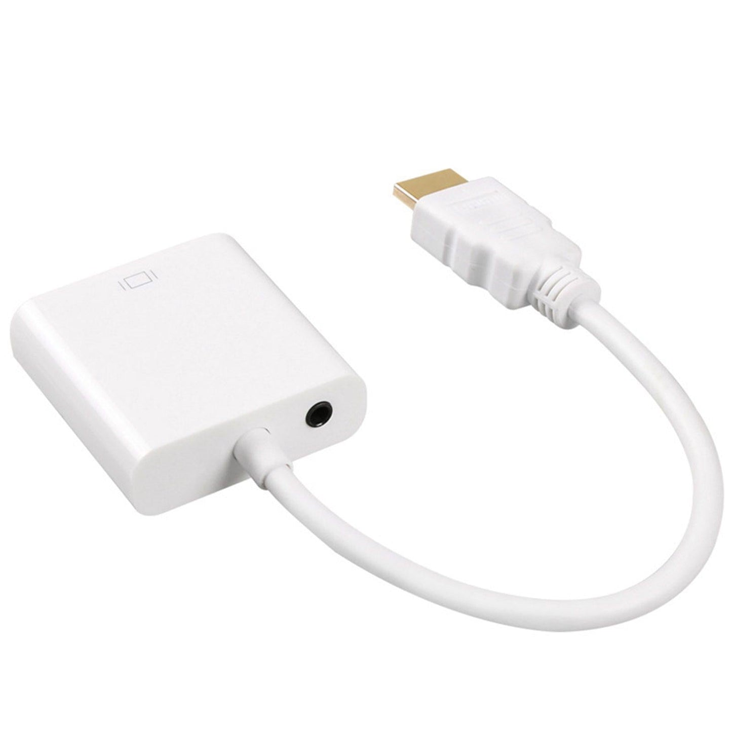 HDMI Cable HDMI to VGA 1080P Video Cable for Desktop PC White with audio