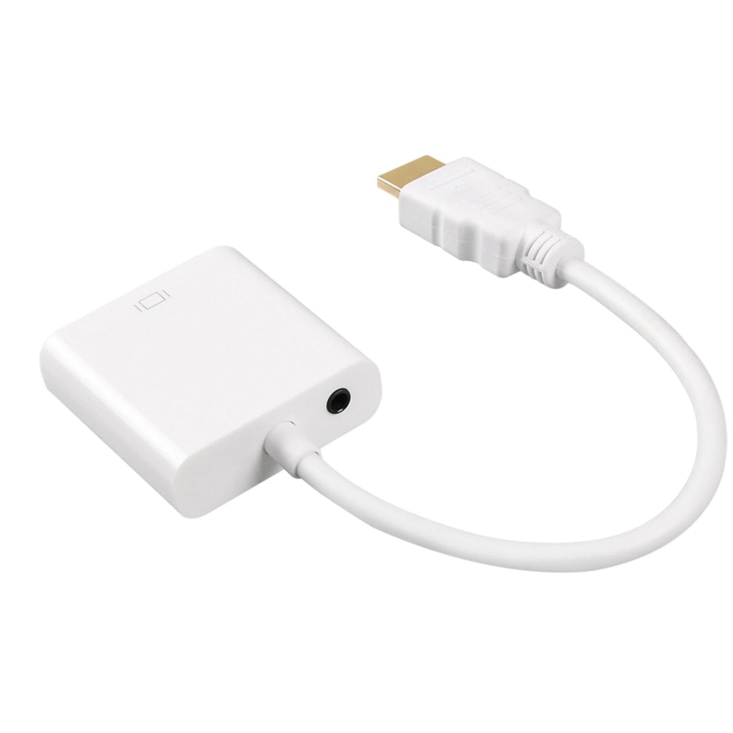 HDMI Cable HDMI to VGA 1080P Video Cable for Desktop PC White with audio