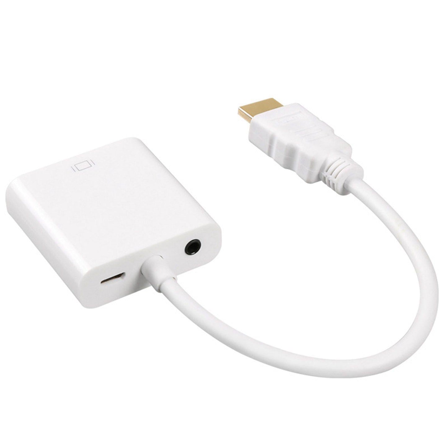 HDMI Cable HDMI to VGA 1080P Video Cable for Desktop PC White audio power