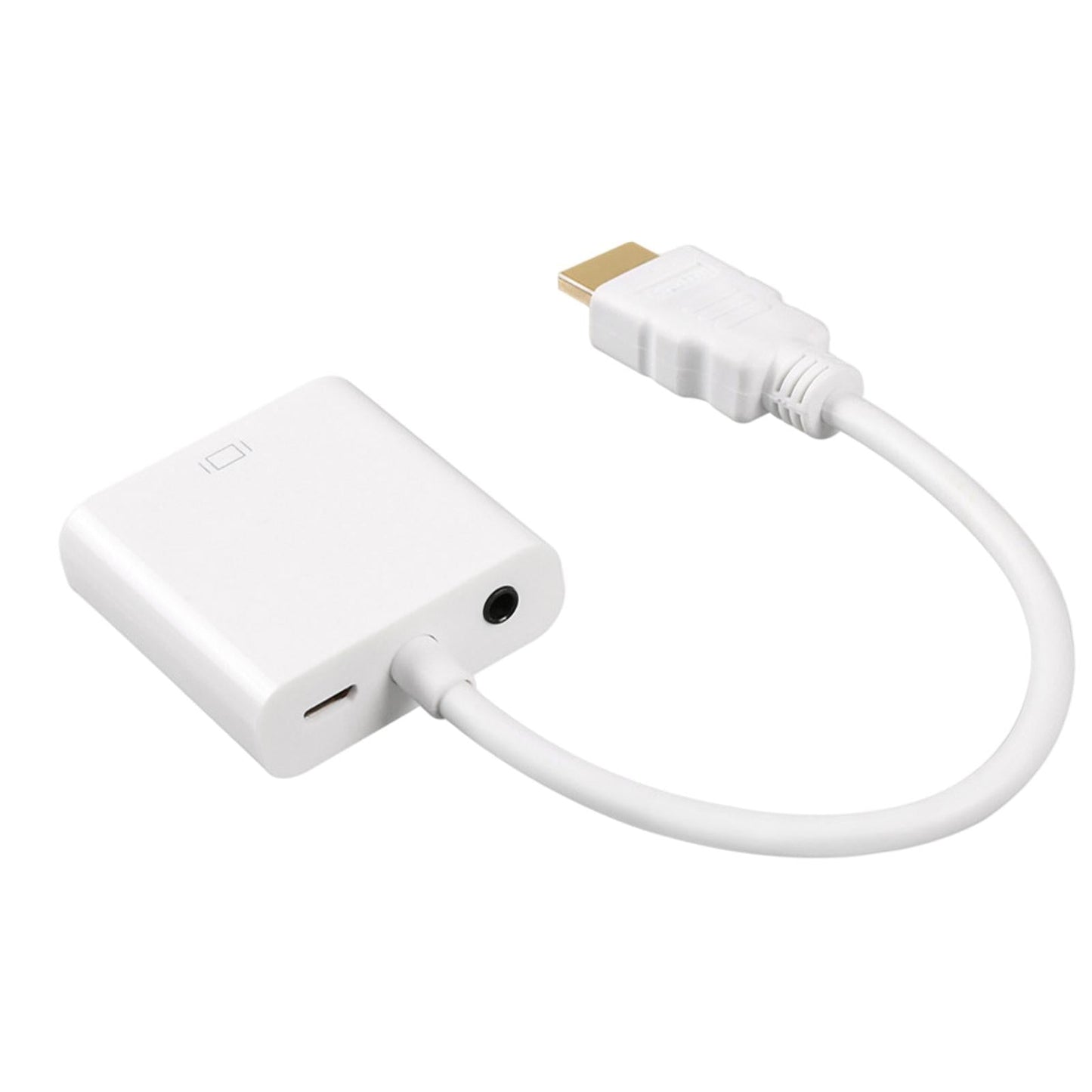 HDMI Cable HDMI to VGA 1080P Video Cable for Desktop PC White audio power