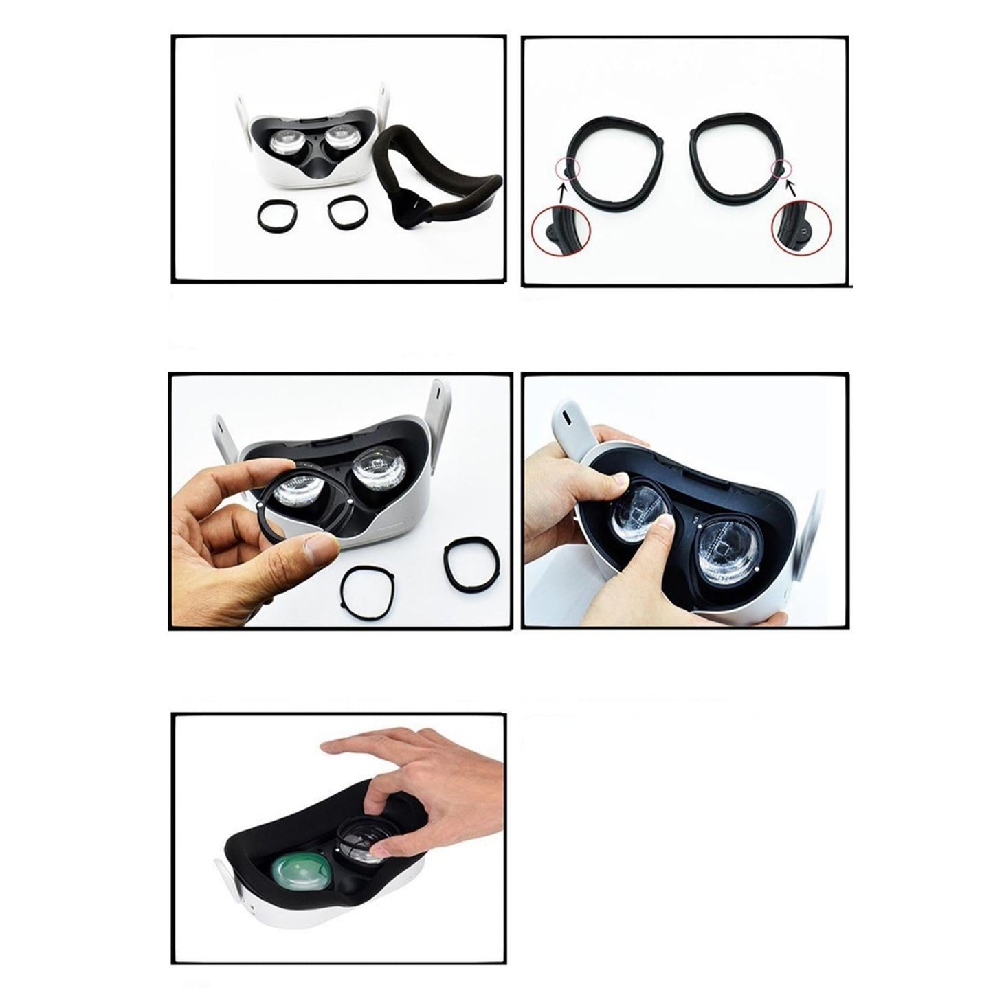 For Quest 2 Anti Blue Light Magnetic Eyeglasses Lens 0°Anti-blue lens+bag