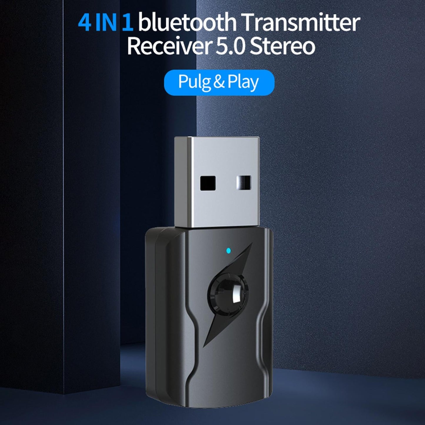 Mini USB Bluetooth 5.0 Wireless Audio Transmitter and Receiver Adapter Black