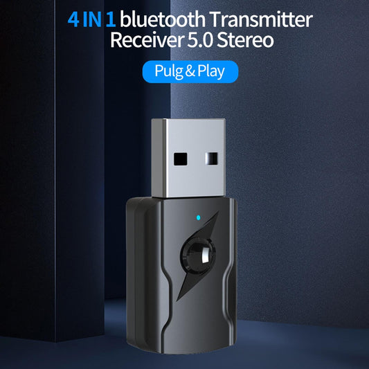 Mini USB Bluetooth 5.0 Wireless Audio Transmitter and Receiver Adapter Black