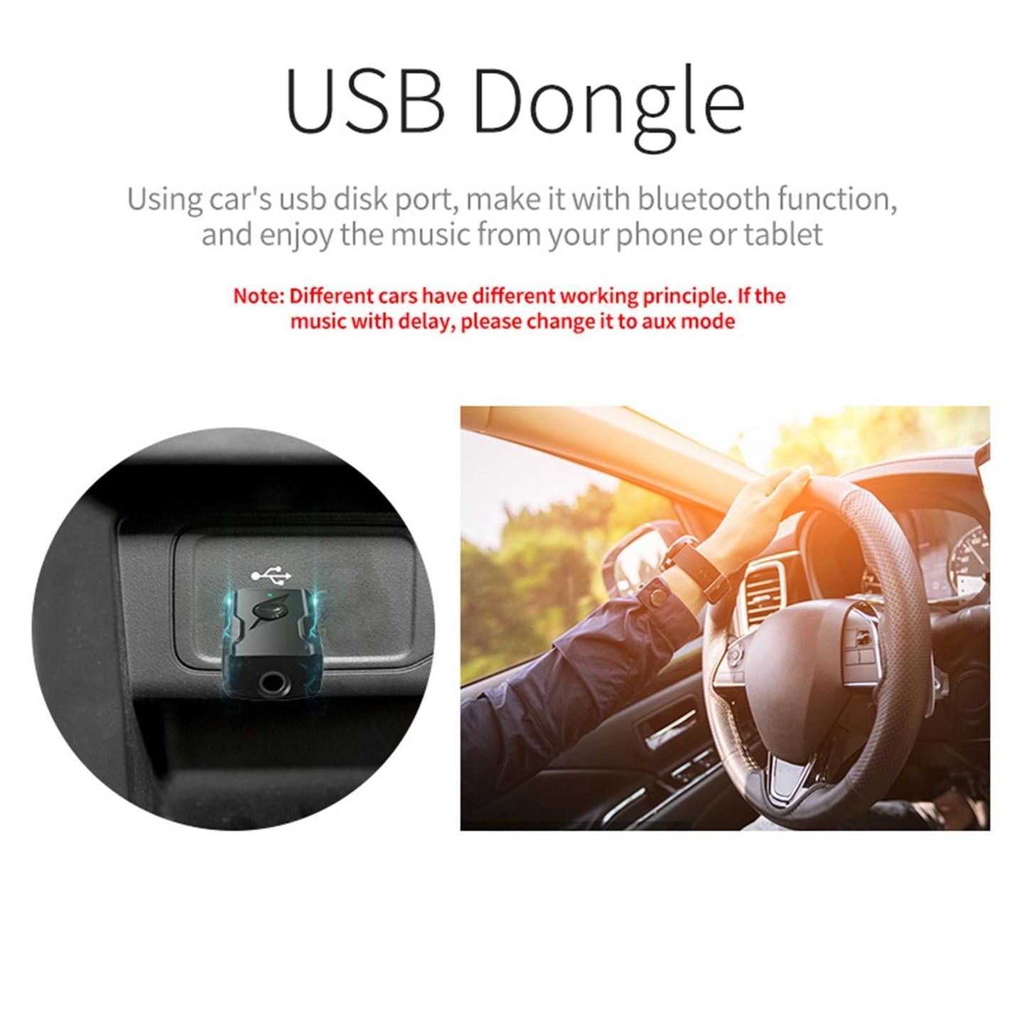 Mini USB Bluetooth 5.0 Wireless Audio Transmitter and Receiver Adapter Black