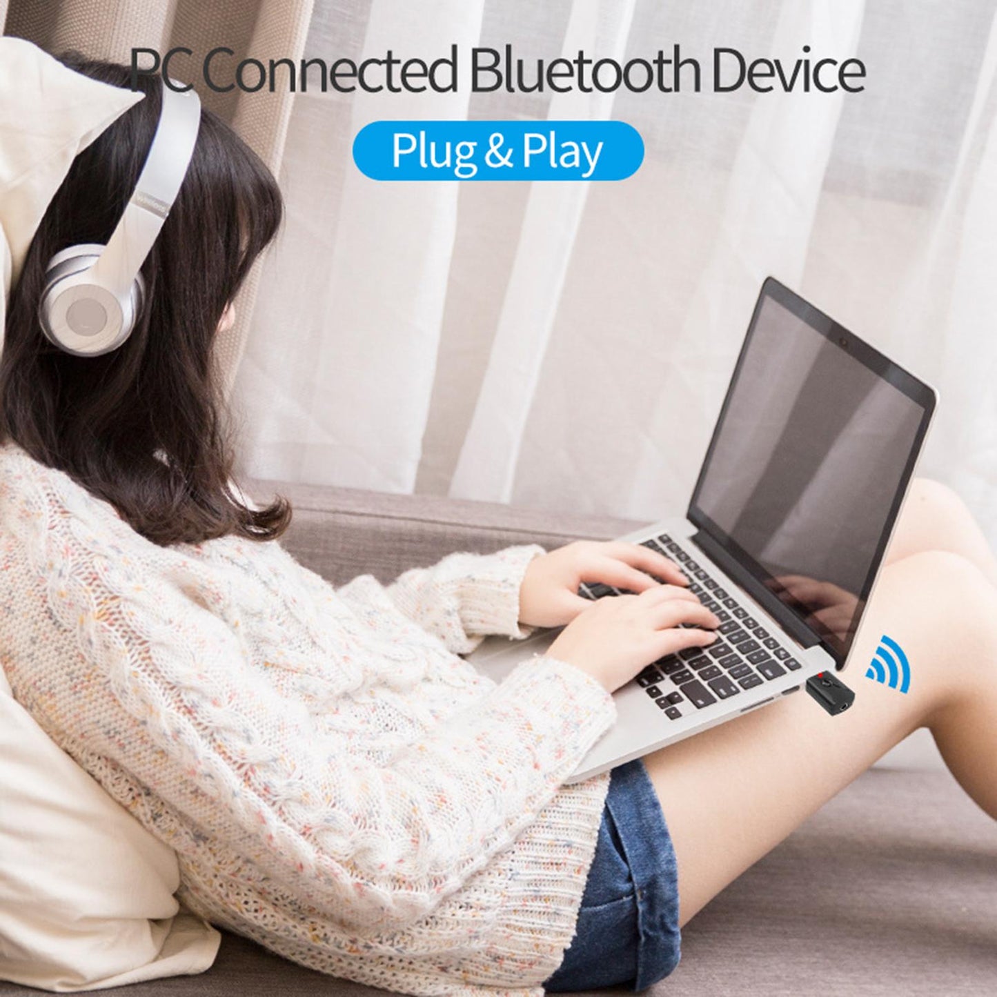 Mini USB Bluetooth 5.0 Wireless Audio Transmitter and Receiver Adapter Black