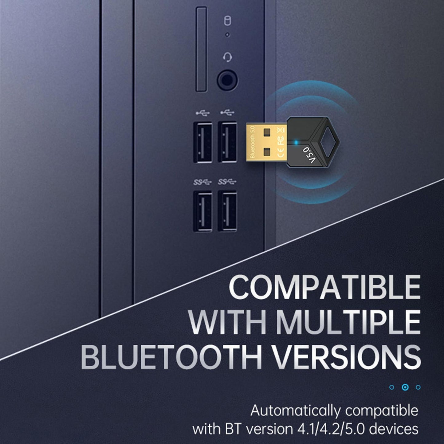 USB Bluetooth 5.0 Adapter Wireless USB 2.0 3Mbps for Printer Mobile Phones