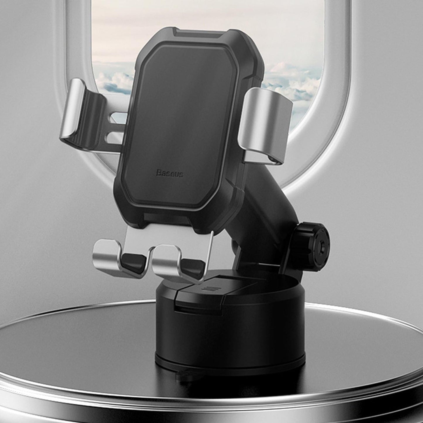 Universal Phone Mount Phone Holder Rotation Car Mount Easy Clamp  Black