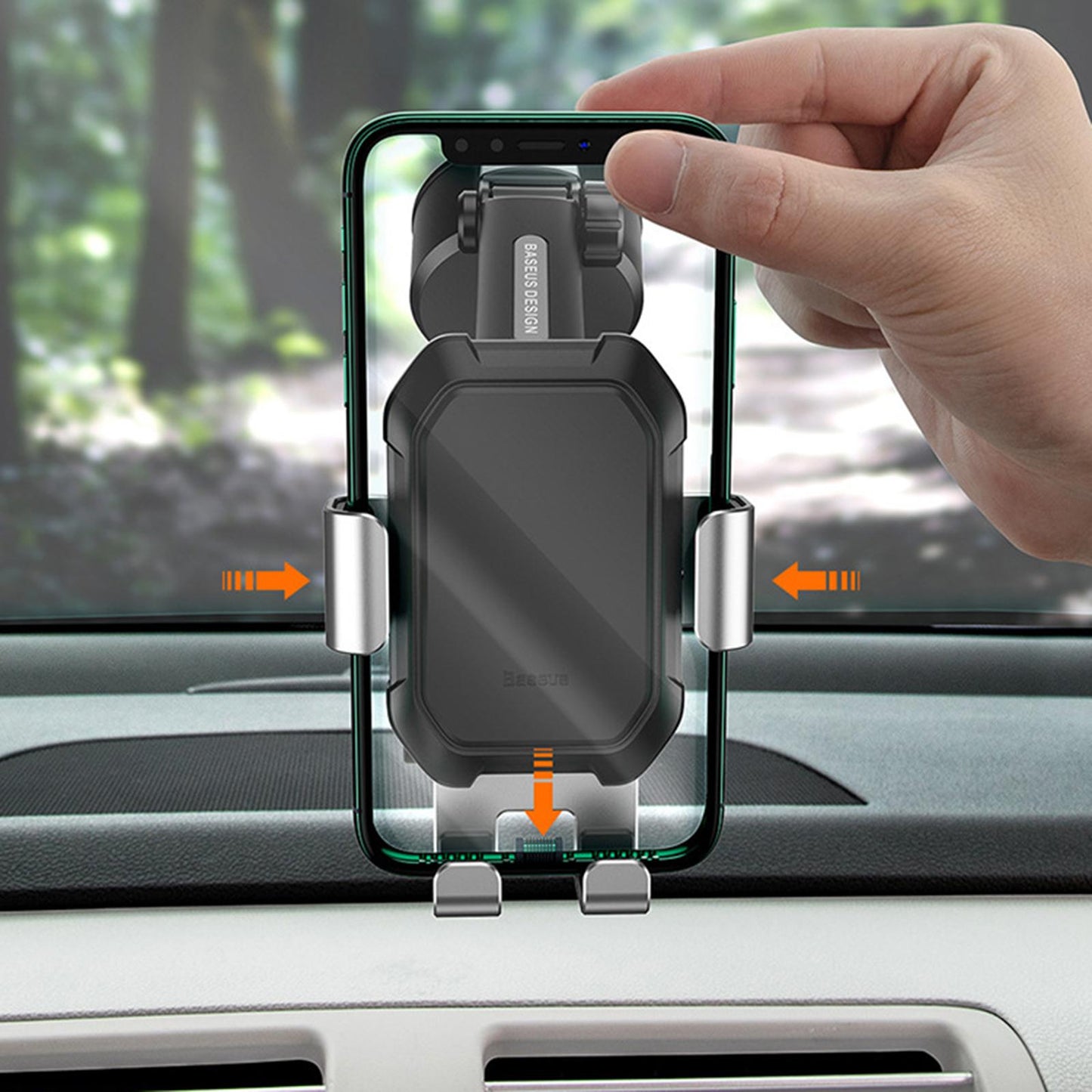 Universal Phone Mount Phone Holder Rotation Car Mount Easy Clamp  Black