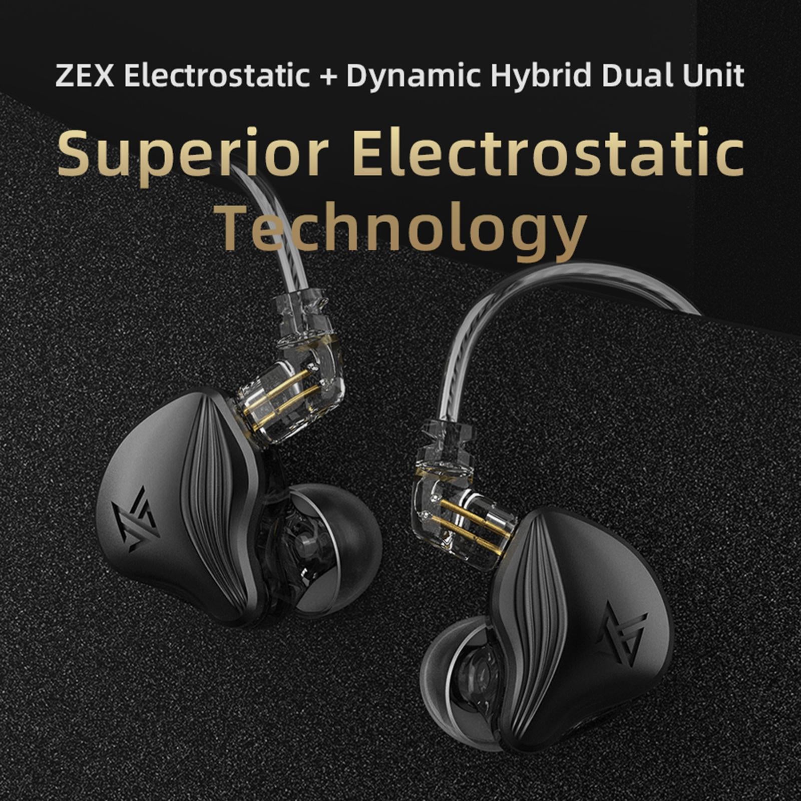 Dual Hybrid Driver Earphones 0.75mm 2Pin Detachable Cable Black no Mic