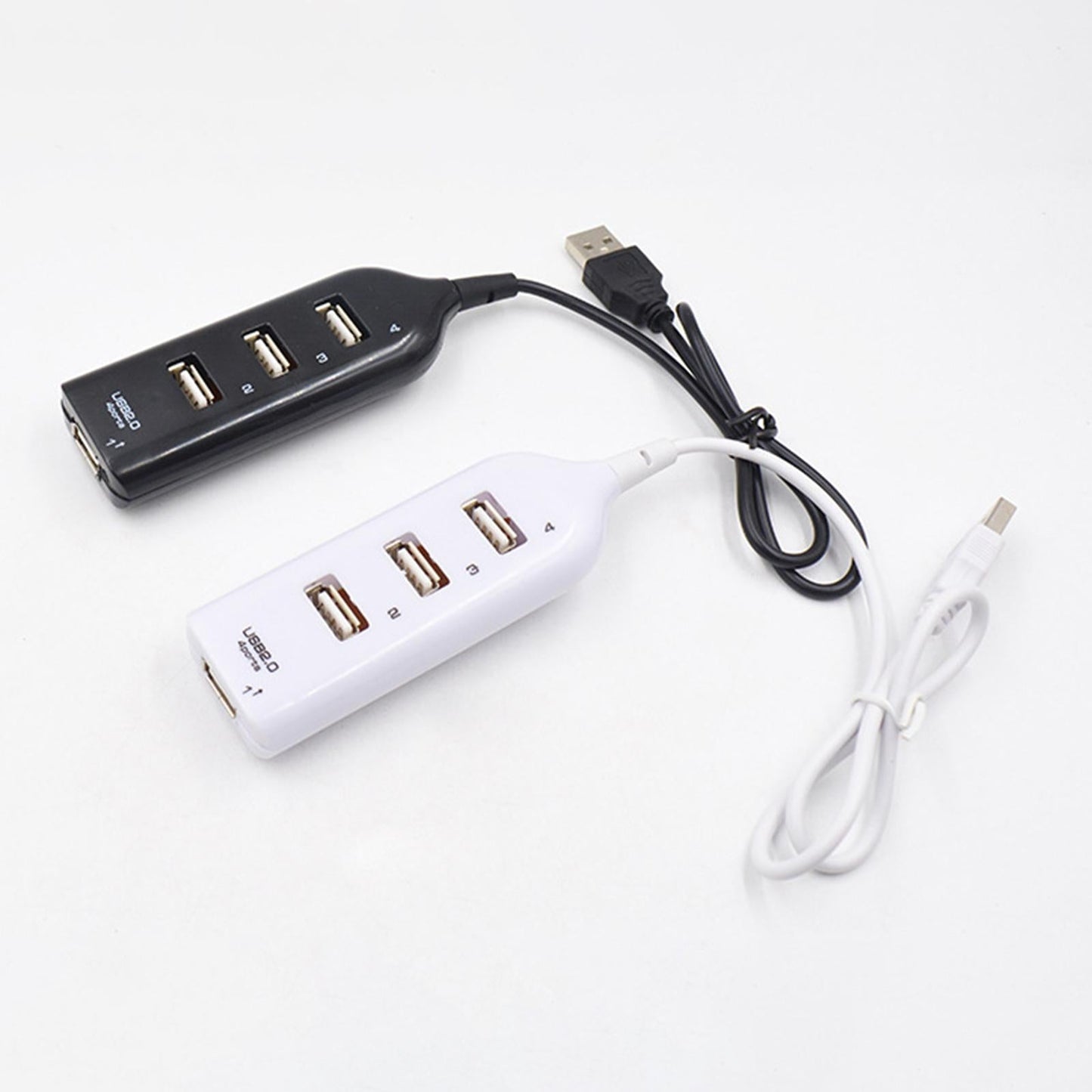 Portable USB HUB 2.0 4 Port Splitter Adapter Super Fast Durable Black