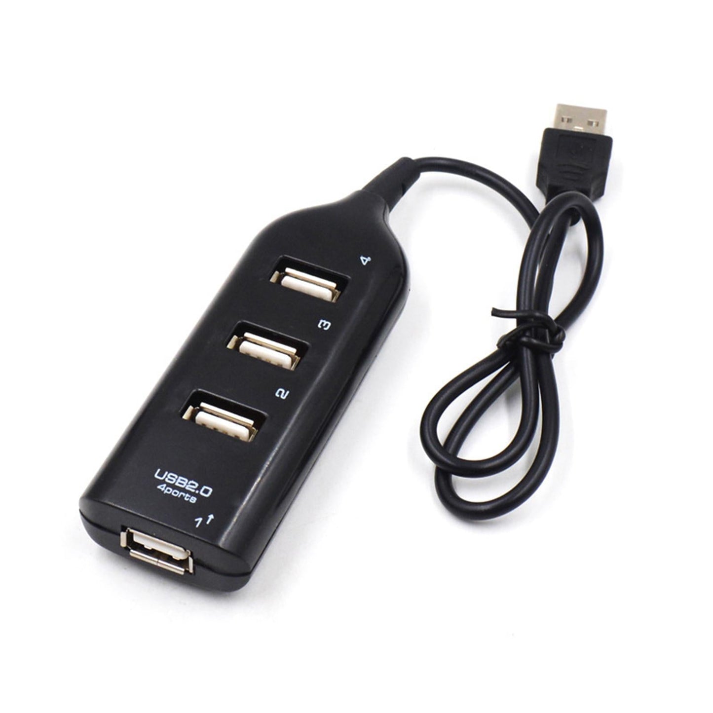 Portable USB HUB 2.0 4 Port Splitter Adapter Super Fast Durable Black