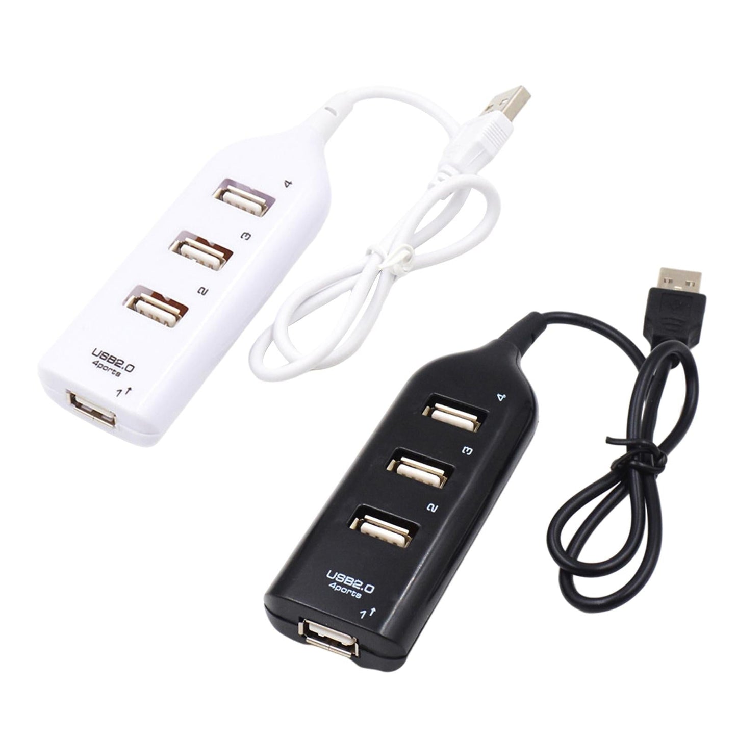 Portable USB HUB 2.0 4 Port Splitter Adapter Super Fast Durable Black