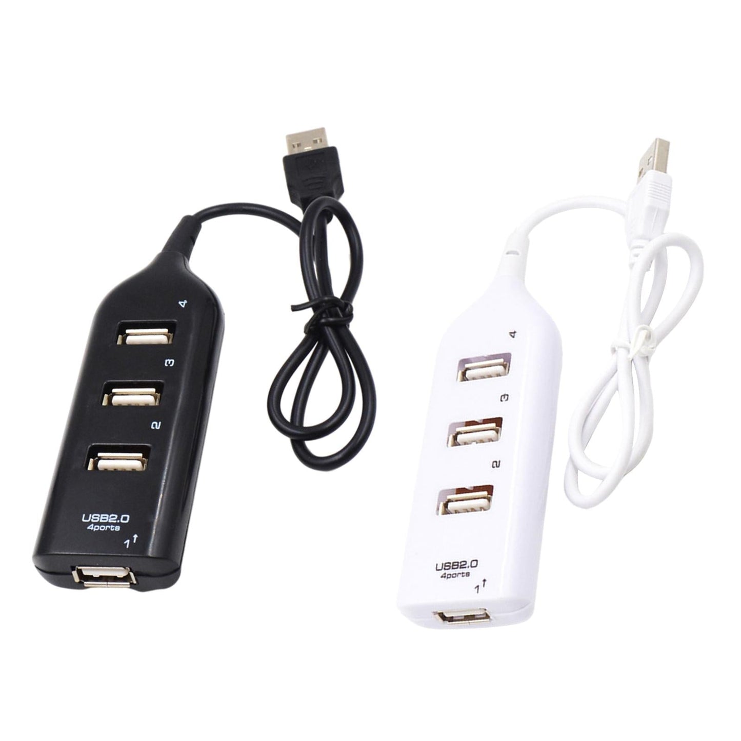 Portable USB HUB 2.0 4 Port Splitter Adapter Super Fast Durable Black