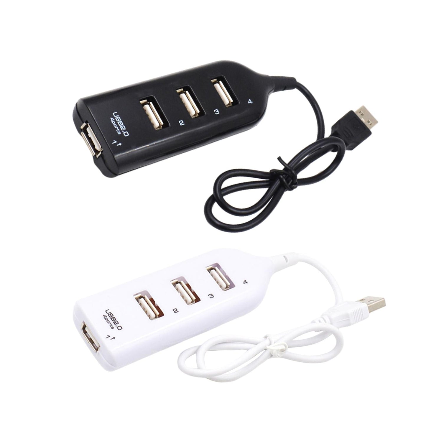 Portable USB HUB 2.0 4 Port Splitter Adapter Super Fast Durable Black