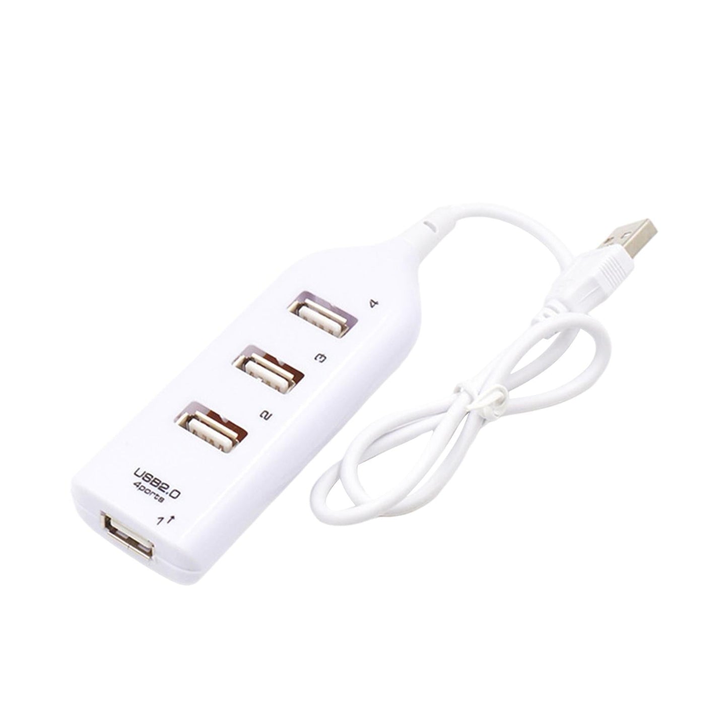 Portable USB HUB 2.0 4 Port Splitter Adapter Super Fast Durable White