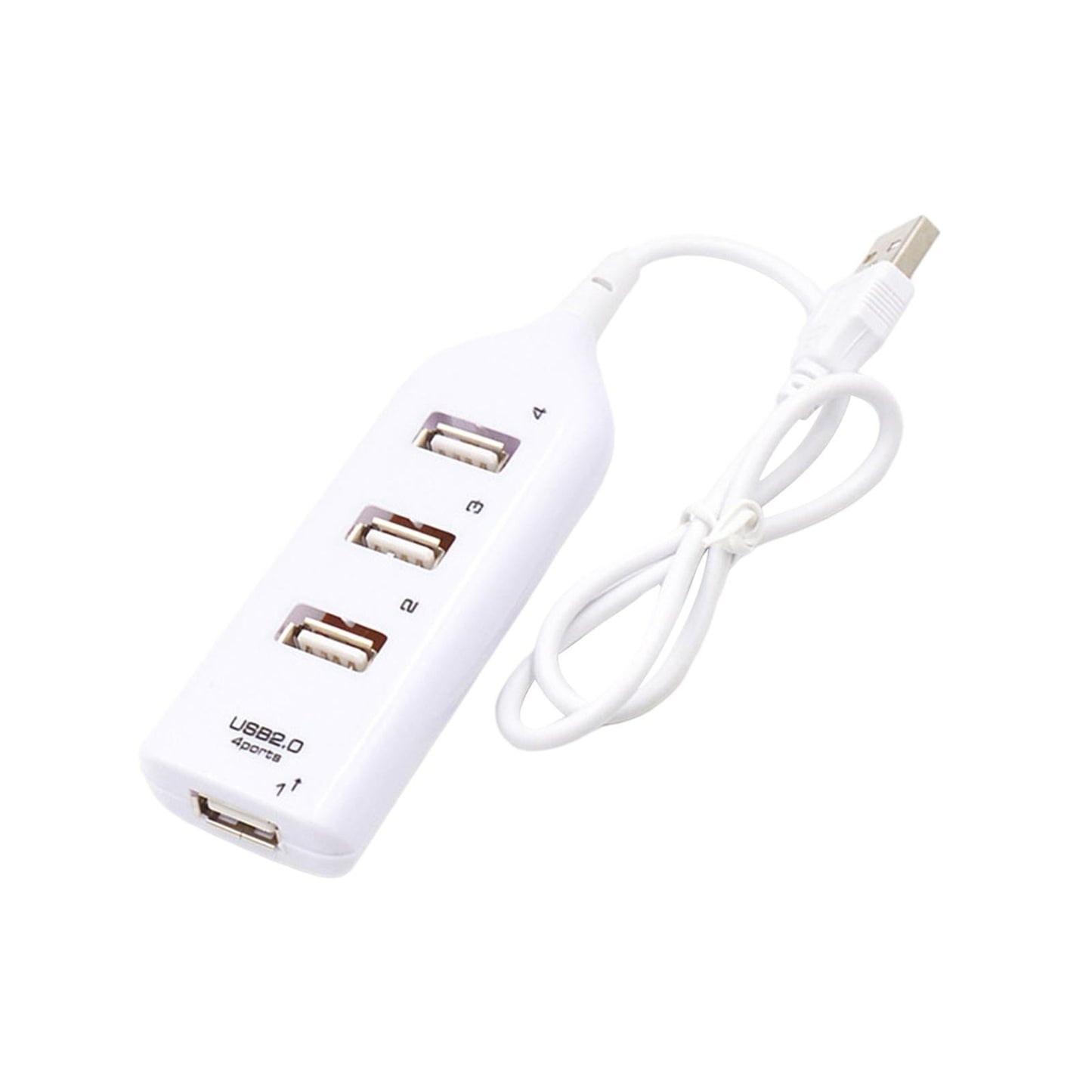 Portable USB HUB 2.0 4 Port Splitter Adapter Super Fast Durable White