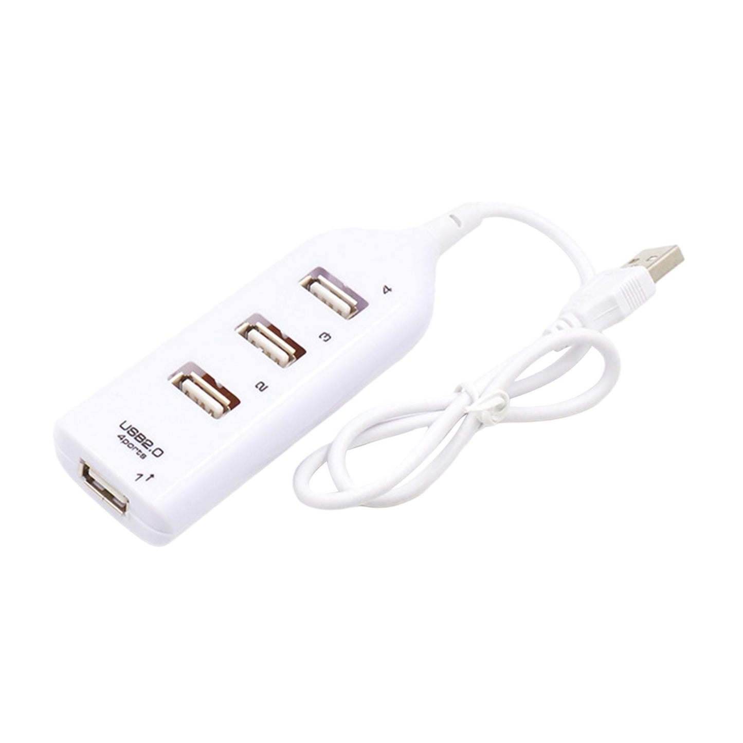 Portable USB HUB 2.0 4 Port Splitter Adapter Super Fast Durable White