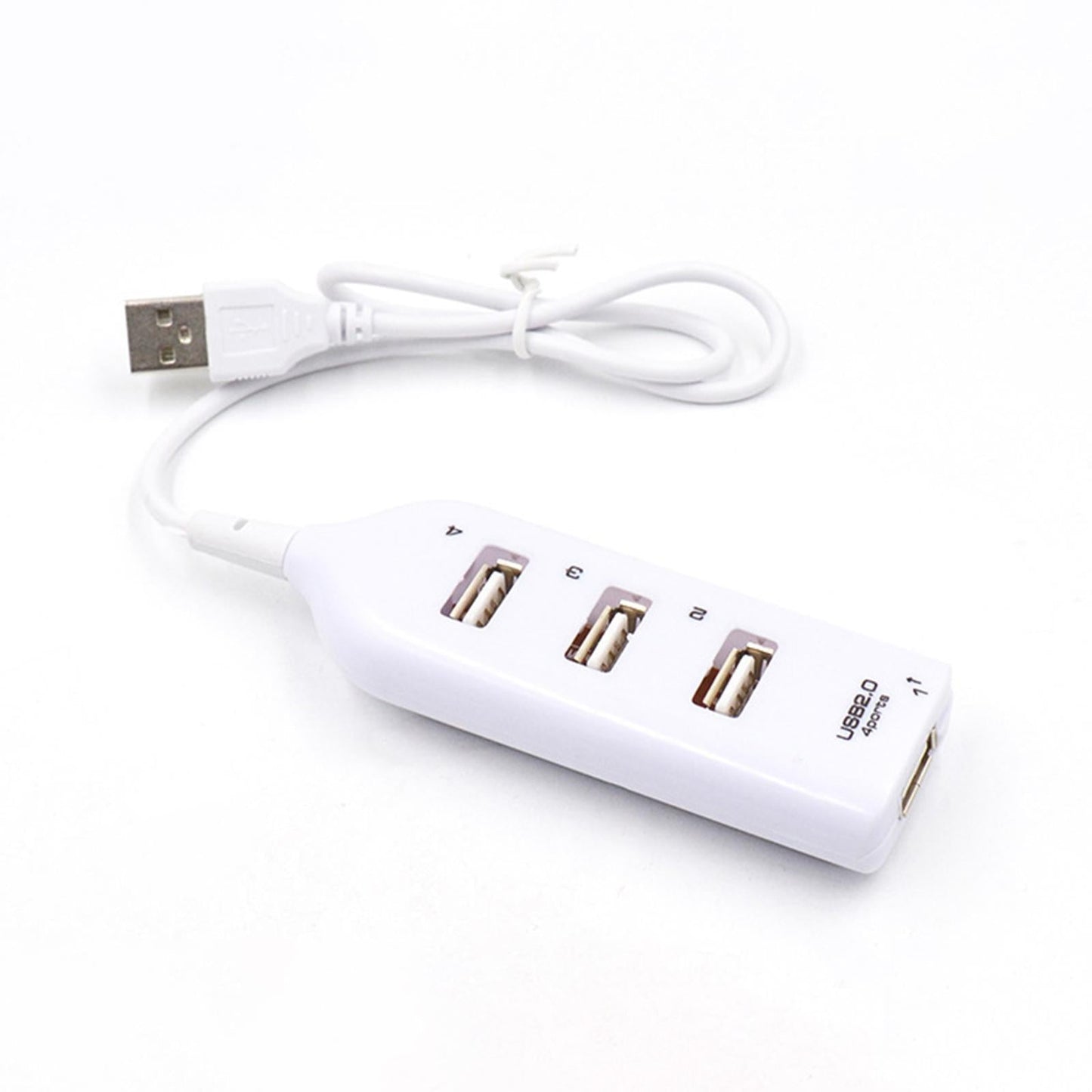 Portable USB HUB 2.0 4 Port Splitter Adapter Super Fast Durable White