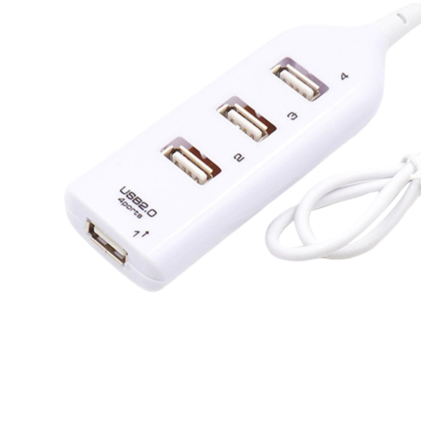 Portable USB HUB 2.0 4 Port Splitter Adapter Super Fast Durable White