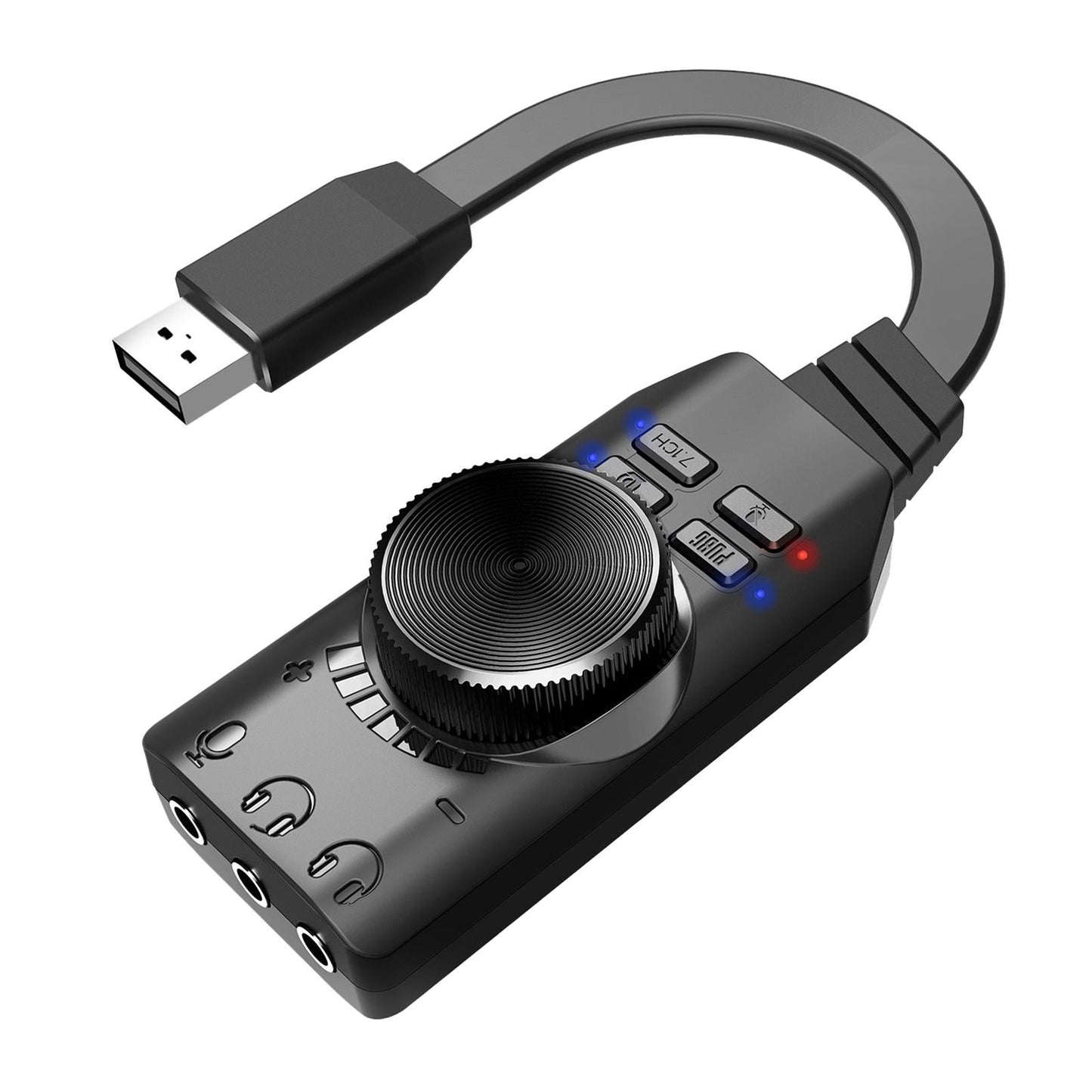 USB 2.0 Sound Card 7.1 3.5mm 3D Audio Adapter Micphone Earphone For LaptopPC