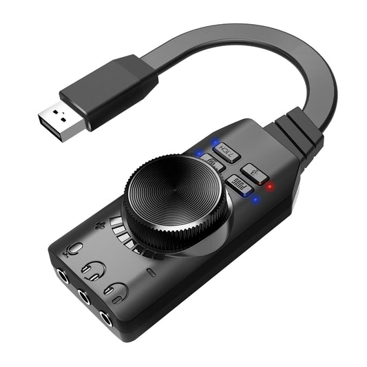 USB 2.0 Sound Card 7.1 3.5mm 3D Audio Adapter Micphone Earphone For LaptopPC