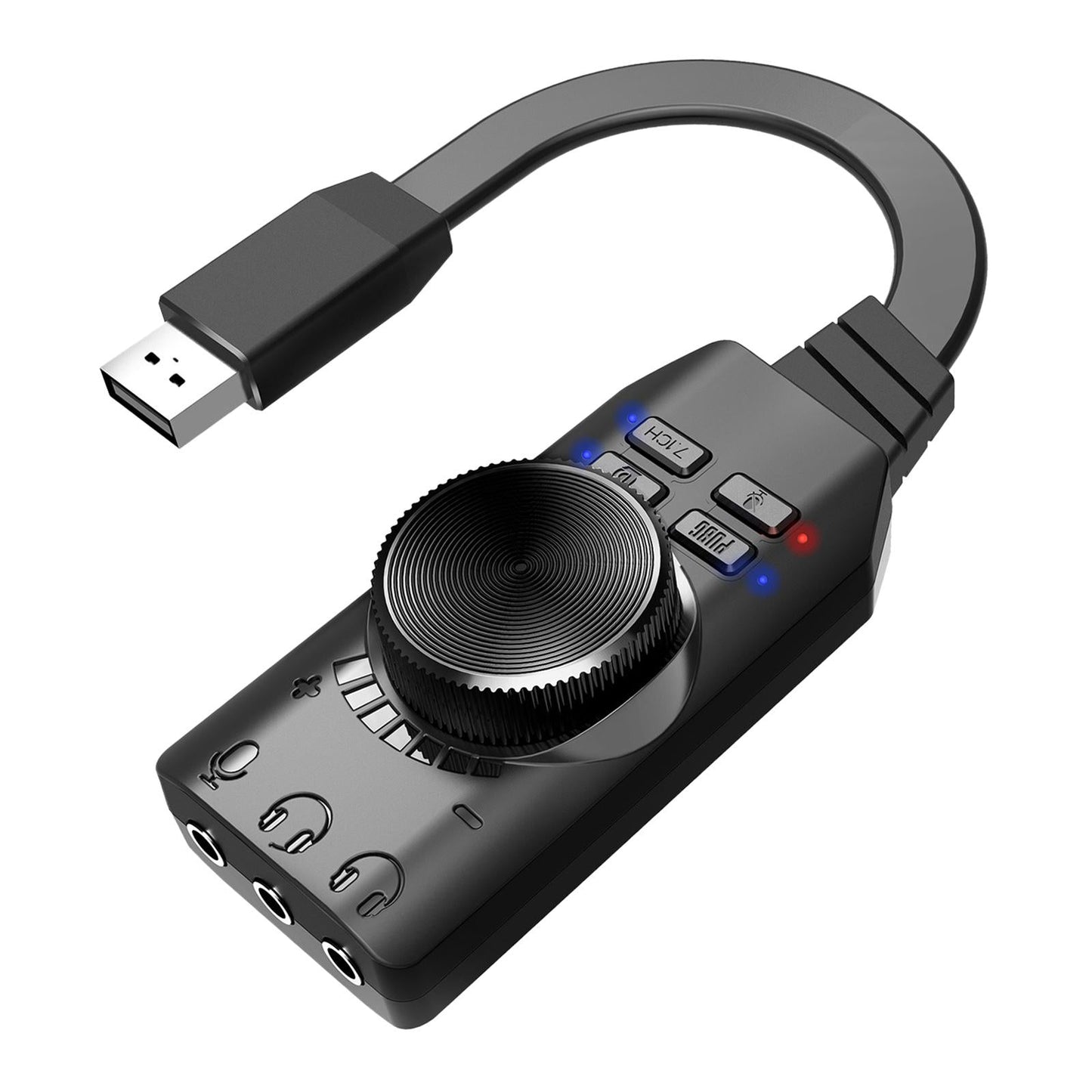 USB 2.0 Sound Card 7.1 3.5mm 3D Audio Adapter Micphone Earphone For LaptopPC
