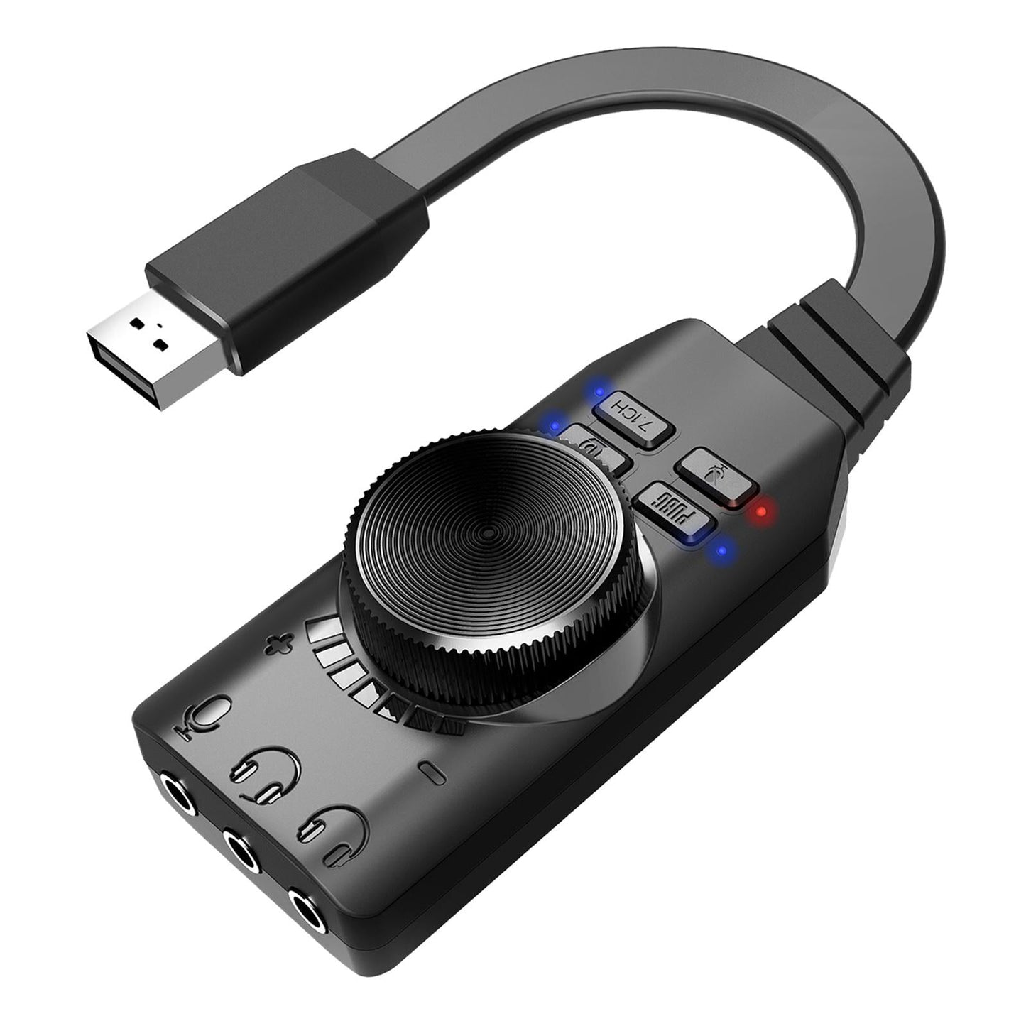 USB 2.0 Sound Card 7.1 3.5mm 3D Audio Adapter Micphone Earphone For LaptopPC