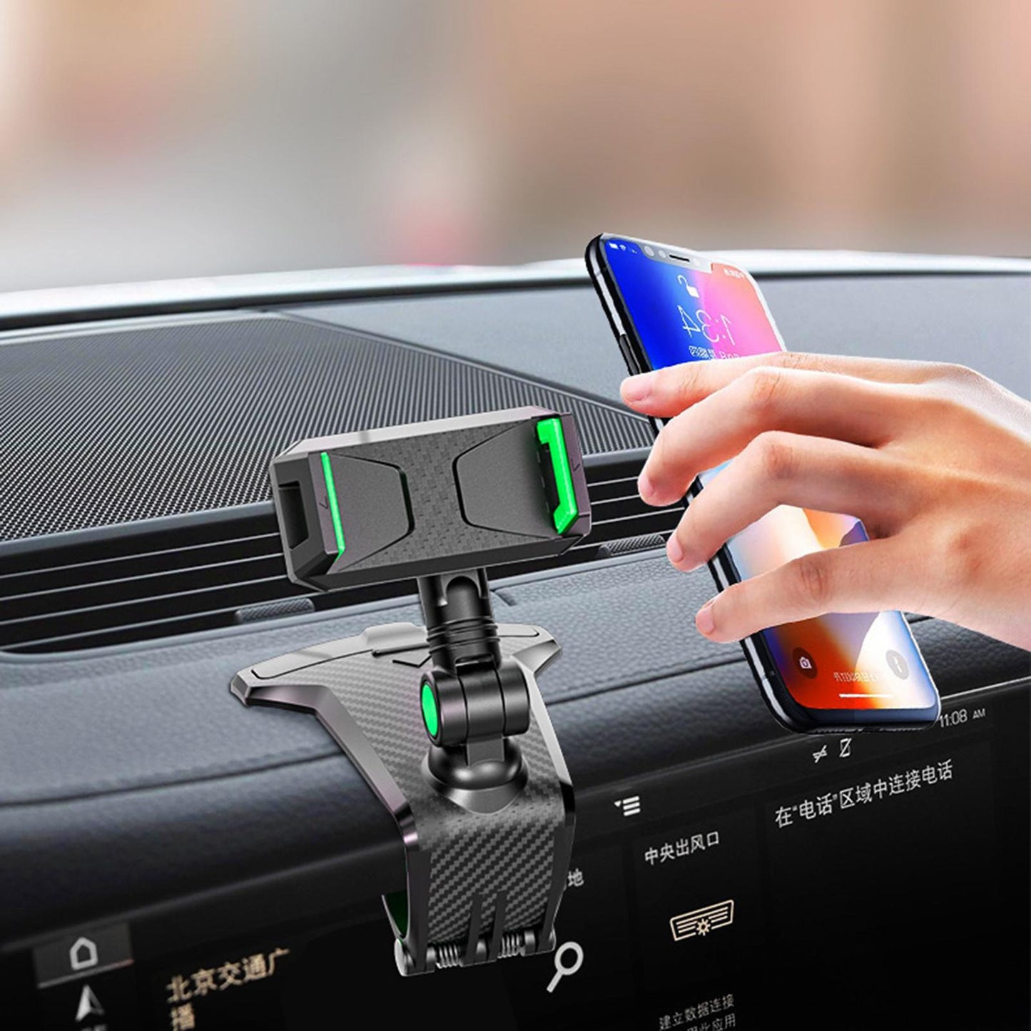 Universal Car Phone Holder Replacement Maximum Angle for 4-7 Inches Car Black Green