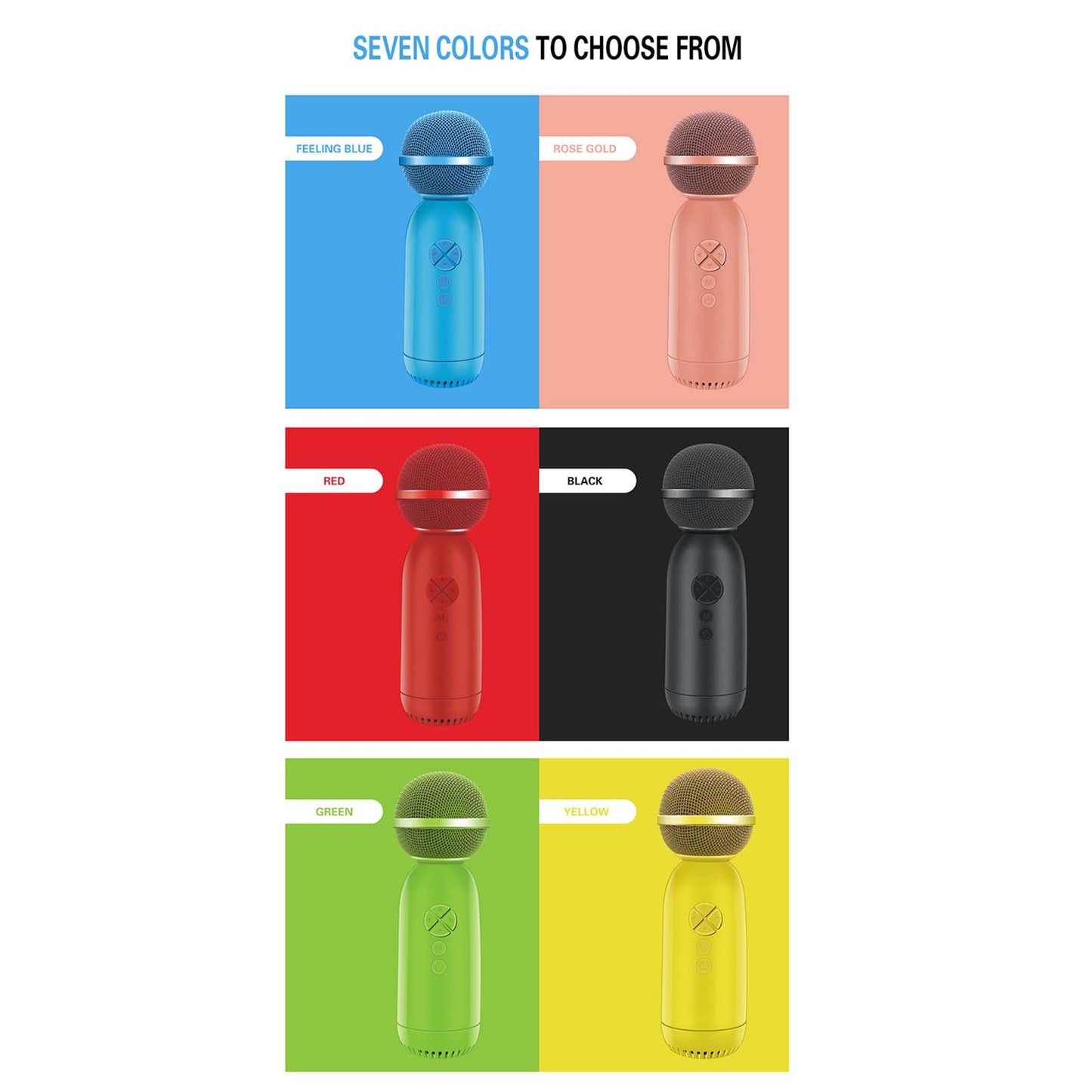 2 in 1 Wireless Karaoke Microphone Bluetooth 5.0 for Kids Adults Red