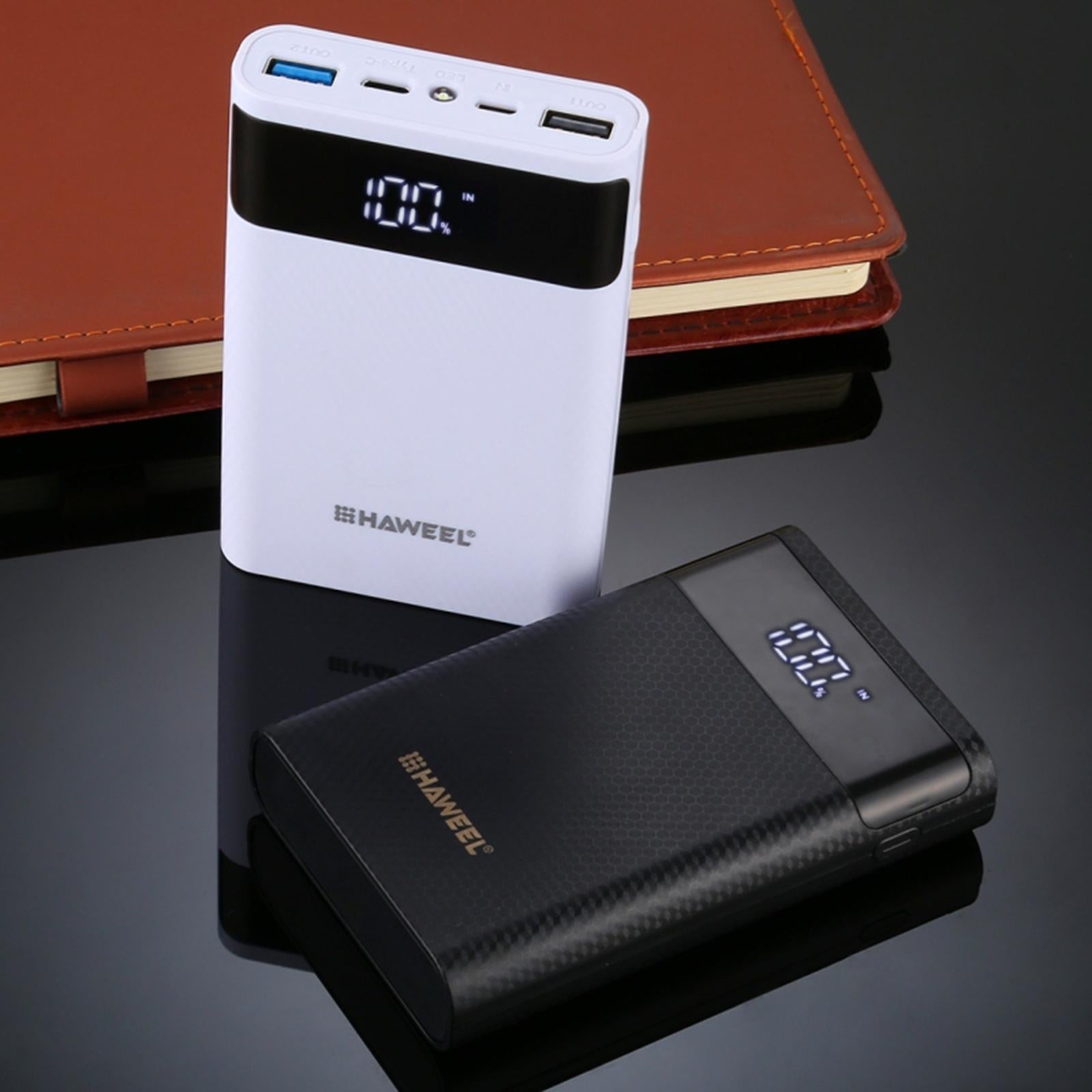 18650 DIY Power Bank Dual USB Fast Charging Portable for USB Devices Black