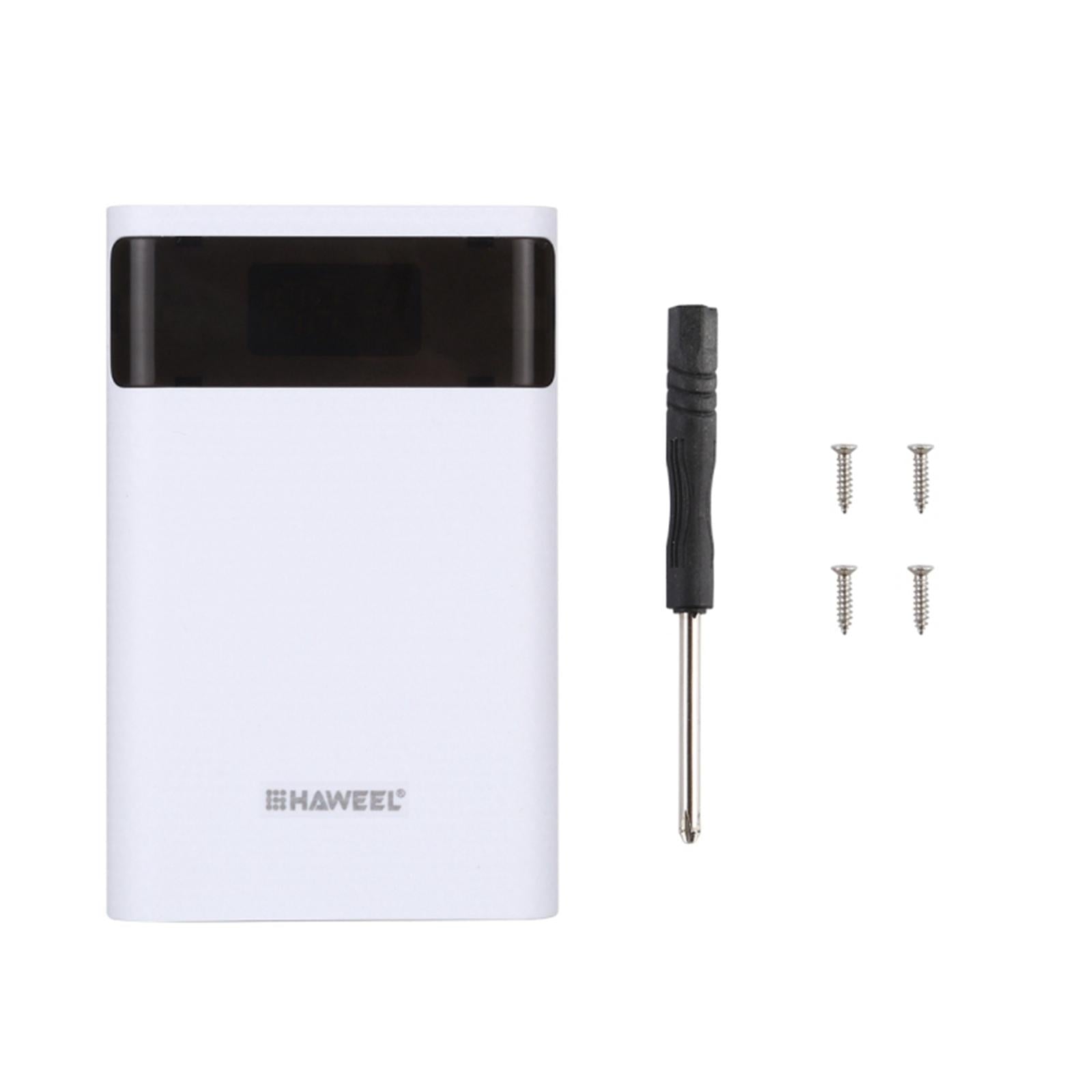 18650 DIY Power Bank Dual USB Fast Charging Portable for USB Devices White