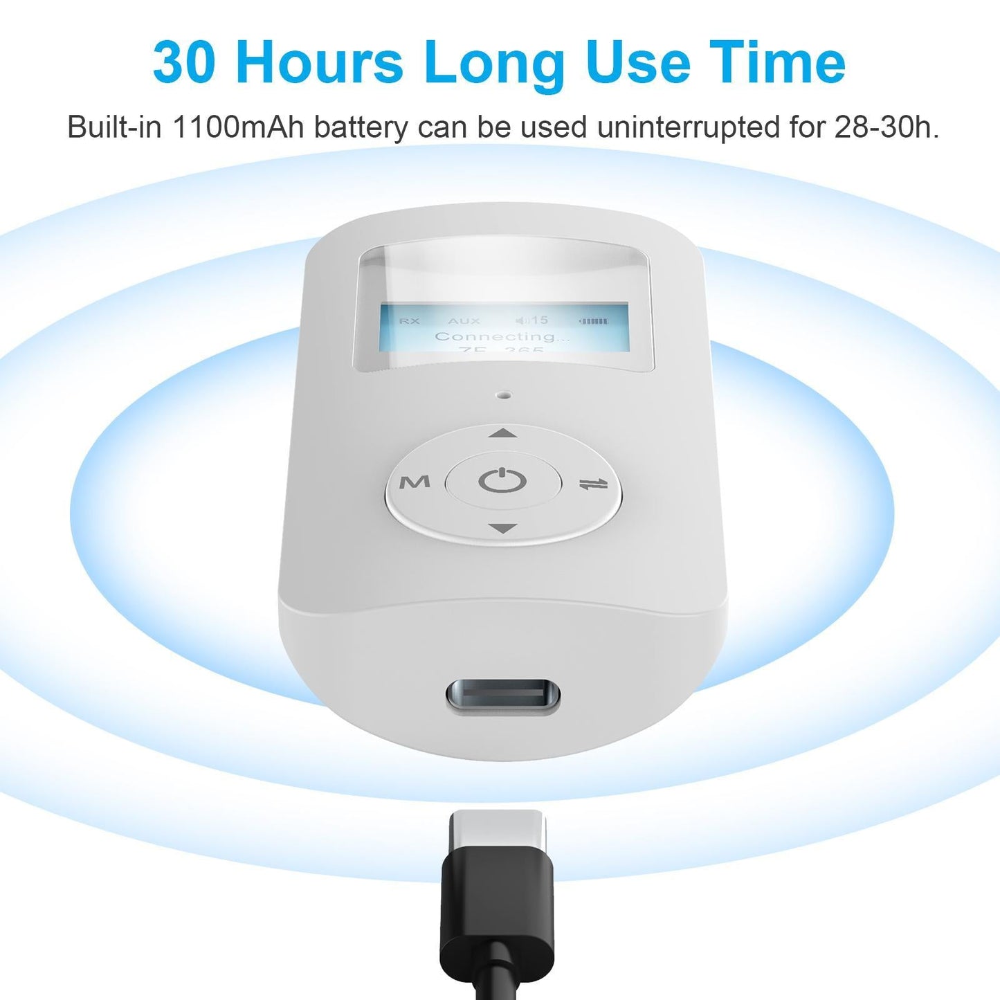 Portable Wireless Bluetooth Audio Transmitter Receiver 3.5MM 2 in1 Adapter