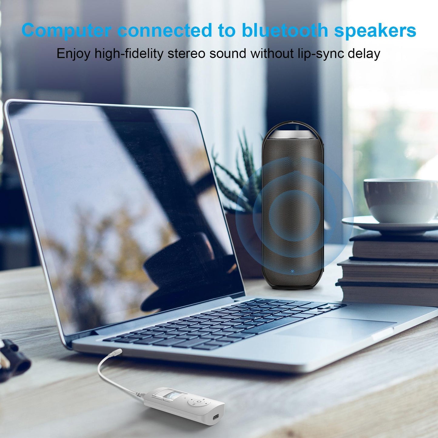 Portable Wireless Bluetooth Audio Transmitter Receiver 3.5MM 2 in1 Adapter