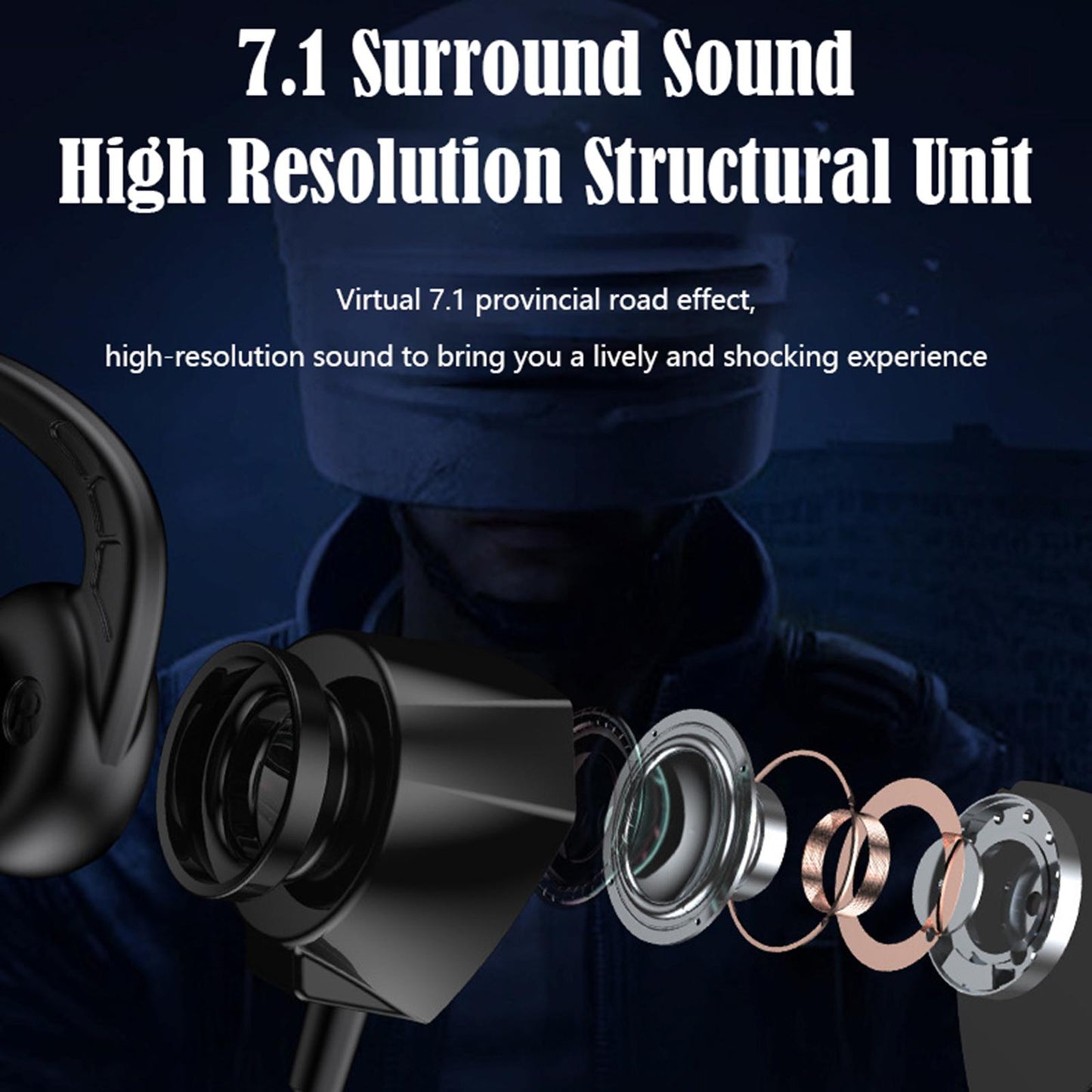 Gaming Earphone Gamer Headset Games Headphones 7.1 With Microphone  Red