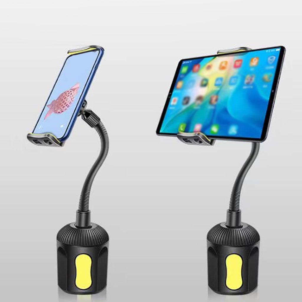 Car Cup Holder Smartphones Phone Mount with Gooseneck Phone Use Yellow