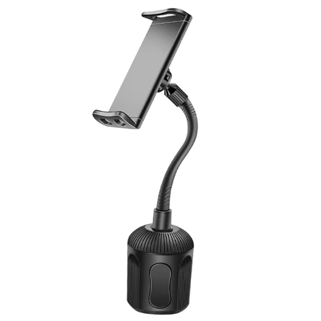 Car Cup Holder Smartphones Phone Mount with Gooseneck Tablet Use Black