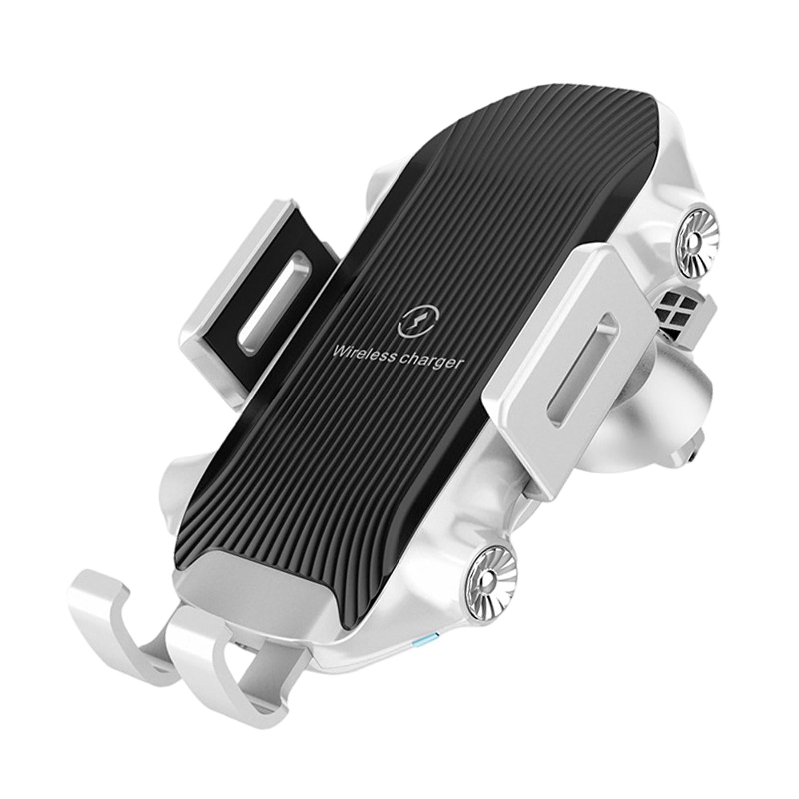 Car Phone Holder Wireless Charger Suction Mount Fast Charge Smartphones White