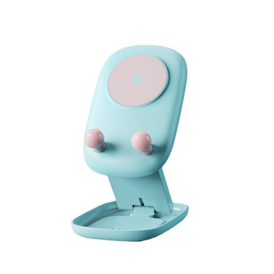 Mobile Phone Holder Desk Cellphone Stand Universal Travel Adjustable Plastic Blue