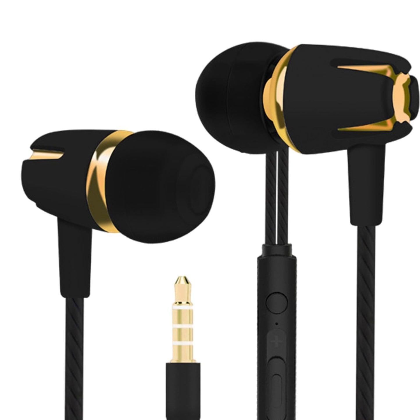 3.5mm Wired Headphones Earbud Headset In-Ear Earphone  Black Upgrade