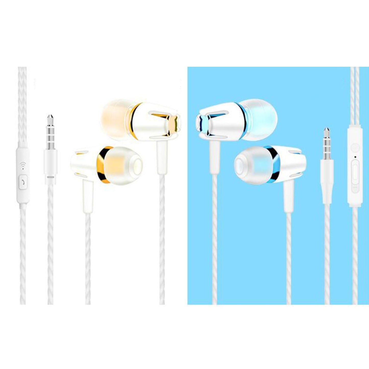 3.5mm Wired Headphones Earbud Headset In-Ear Earphone  Rose Red Upgrade