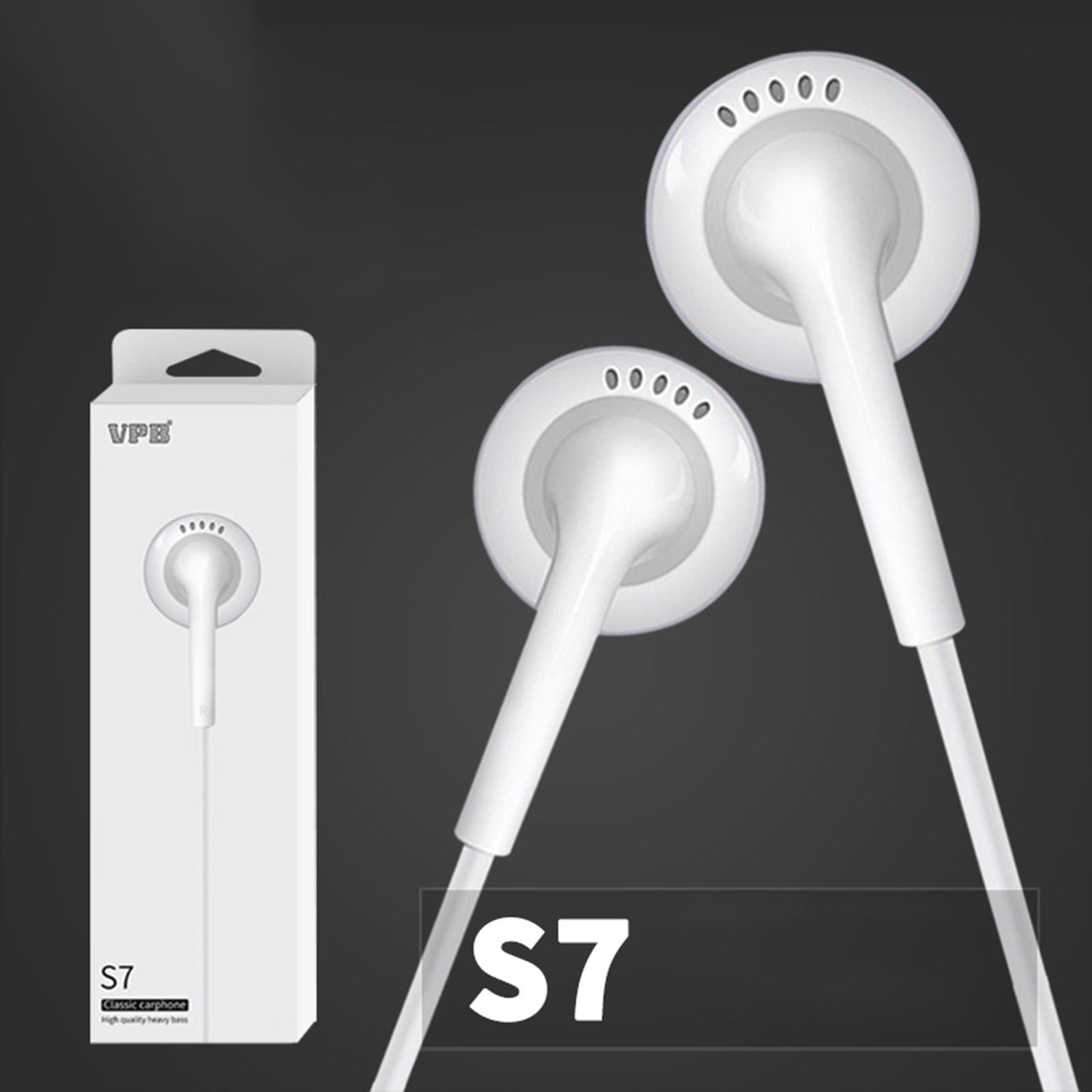 Universal S7 3.5mm Wired In-Ear Earphone for Phones PC laptop Bagged White