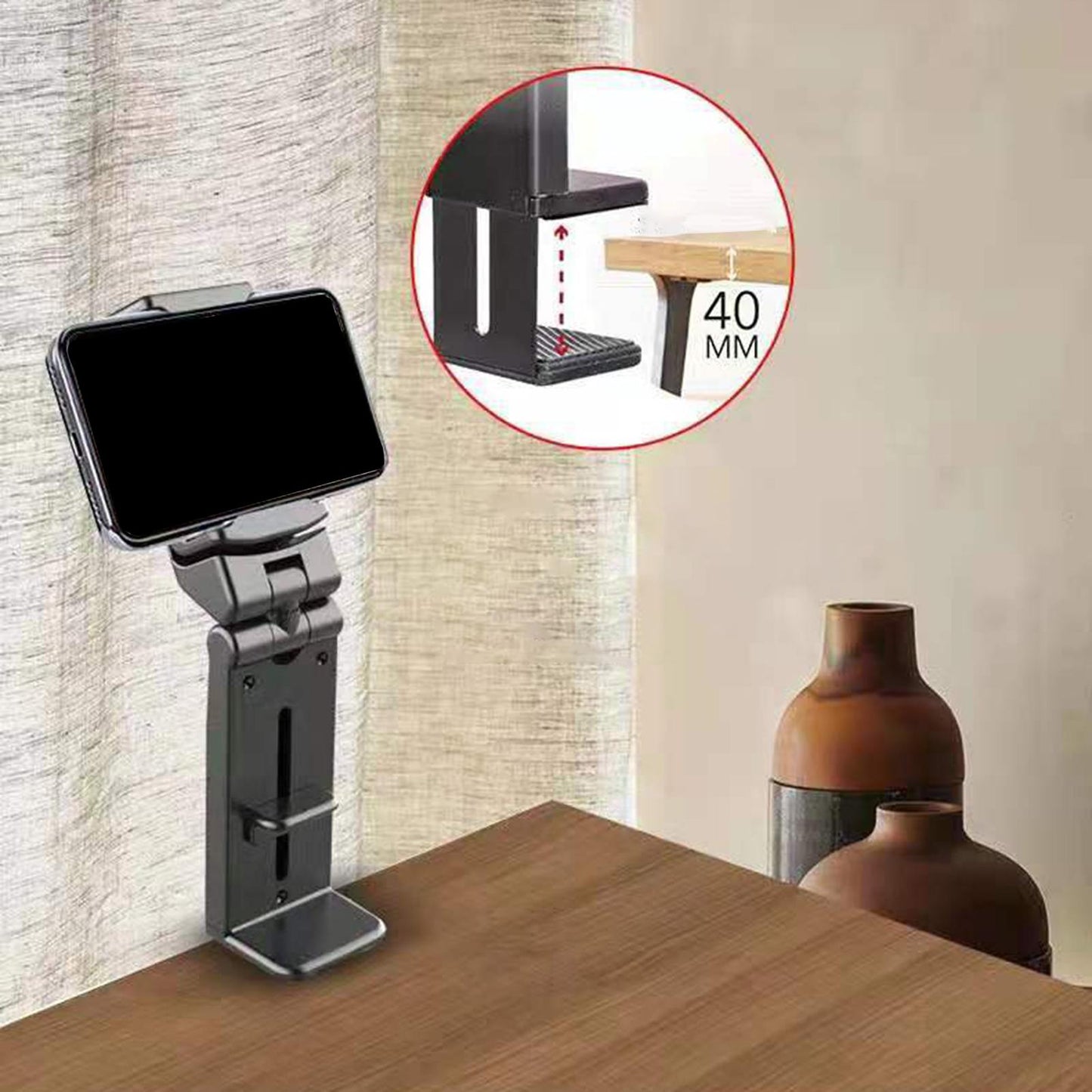 Phone Holder Adjustable Stand for iPhone 12 11 XS Max XR x 8 7 Gym Black