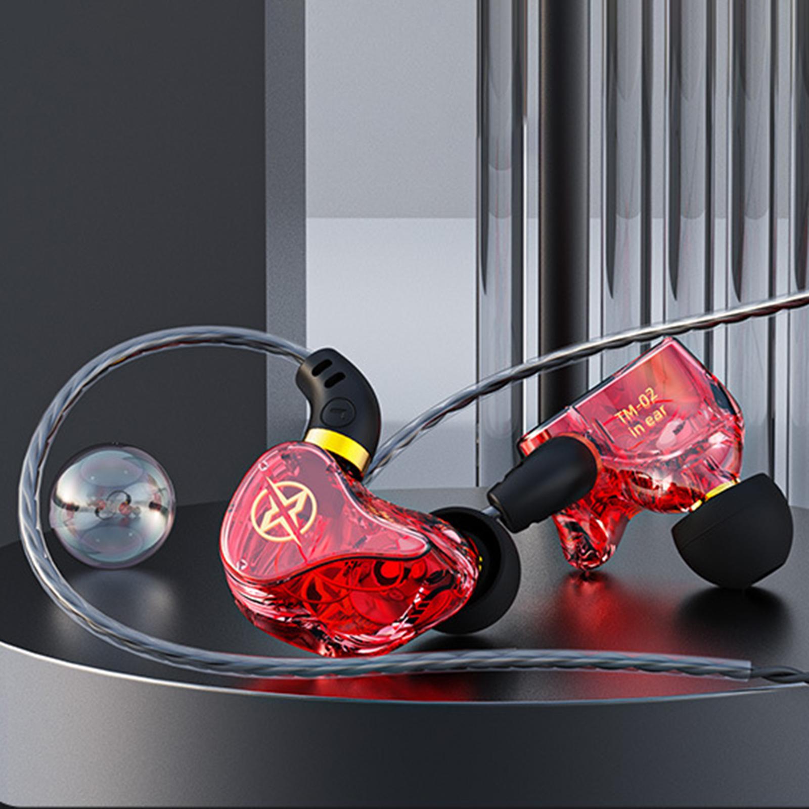 Wired Earphone In-Ear with Mic Noise Cancellation 10mm Diameter red
