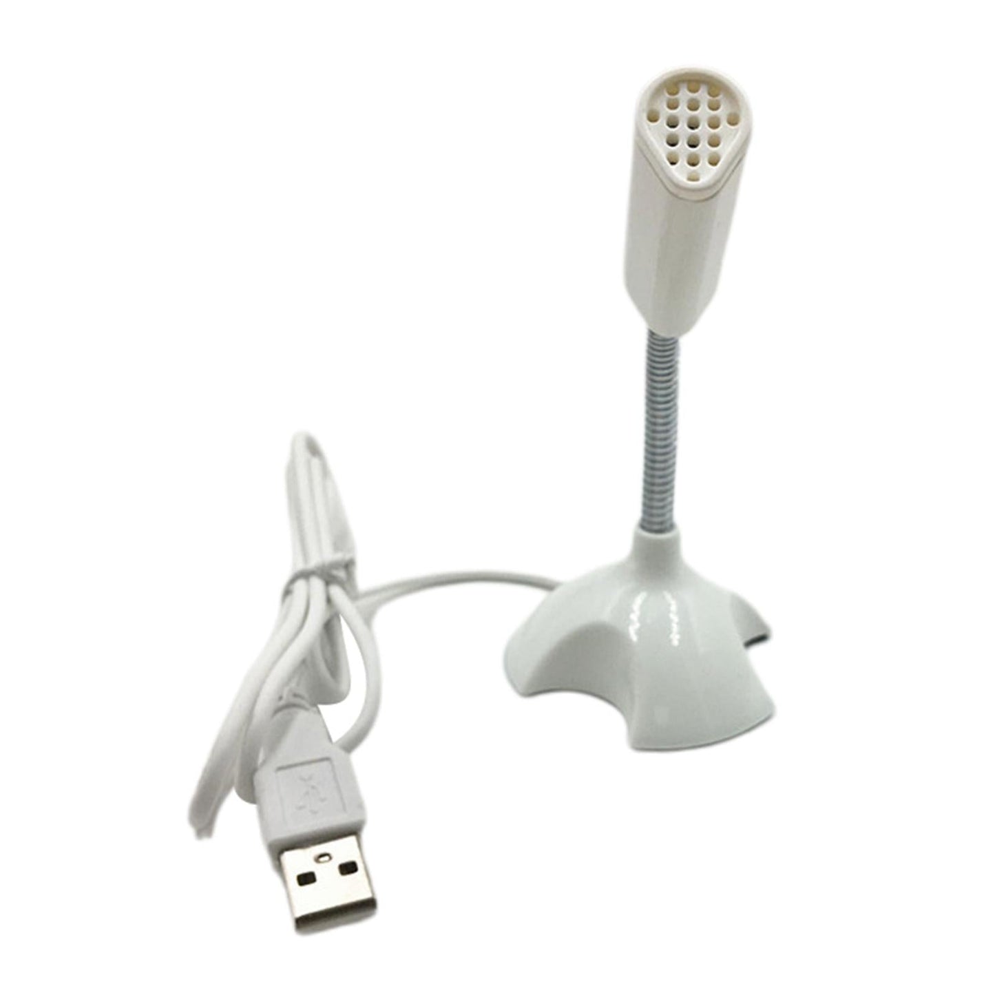 USB Desktop Microphone 360 Degree Pick up Omnidirectional for Studio Speech White
