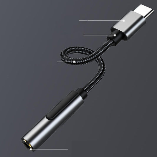 USB C to 3.5mm AUX Jack Headphone Audio Cable Audio Converter Cable for PC Black