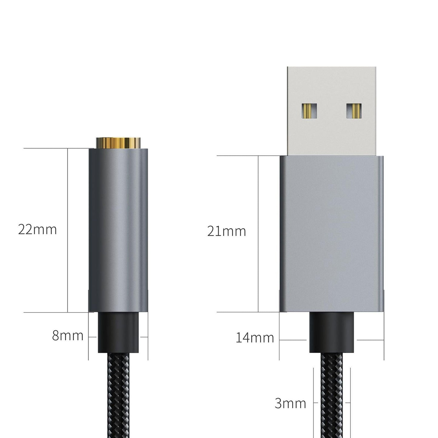 USB to 3.5mm Jack Audio Adapter Built-In Chip 2 in 1 for PS4 Laptop Speaker